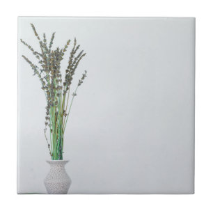 Lavender Vase Minimalism Ceramic Tile