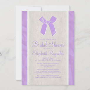 Lavender Vintage Bow Linen Bridal Shower Invites