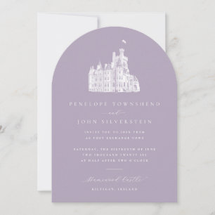 Lavender Vintage Castle Arch Wedding Invitation