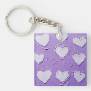 Lavender Vintage Lithograph #2 Digital Art Key Ring