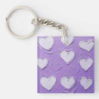Lavender Vintage Lithograph #2 Digital Art Key Ring