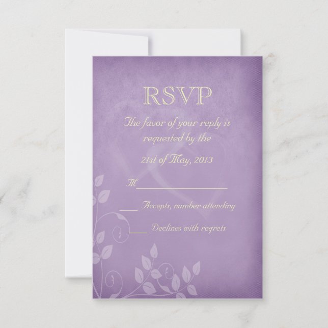 Lavender Vintage RSVP Card (Front)