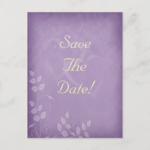 Lavender Vintage Save The Date Announcement Postcard