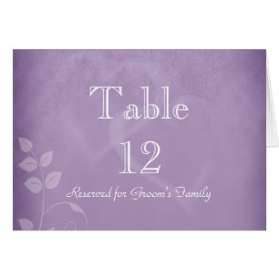 Lavender Vintage Table Number Card