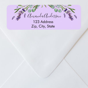 Lavender violet eucalyptus greenery return address return address label