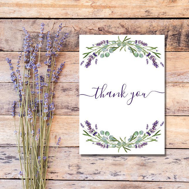 Lavender violet flowers thank you card (Creator Uploaded)