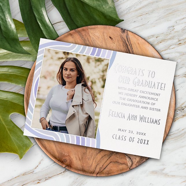 Lavender Violet Gold Foil Graduation Announcement (Creator Uploaded)