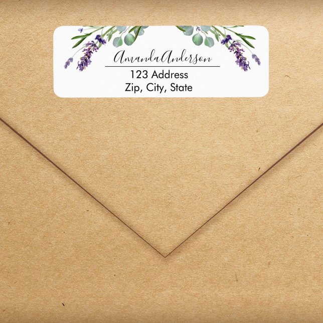 Lavender violet greenery return address label (Creator Uploaded)