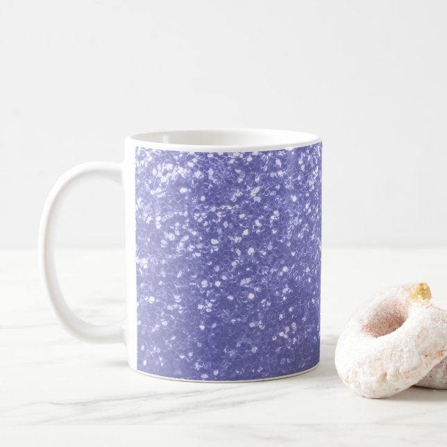 Lavender violet sparkles glitter bling  coffee mug (With Donut)