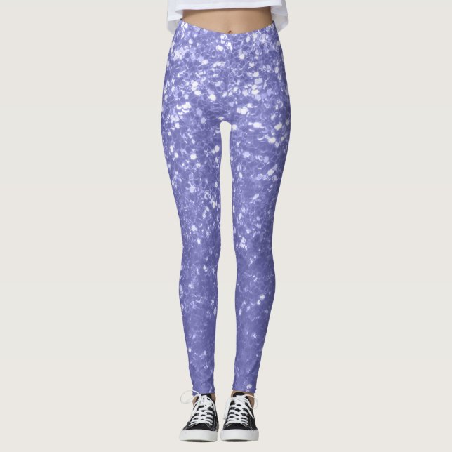 Lavender violet sparkles glitter bling  leggings (Front)
