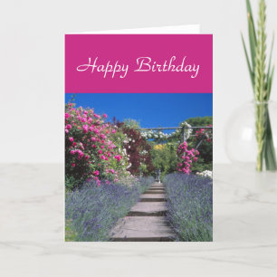 Lavender walk and roses card