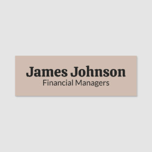 Lavender Walnut Retro Bold Serif Desk Name Plate Tag