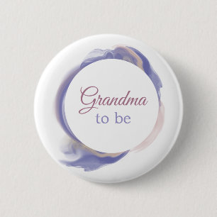 Lavender Watercolor Abstract Grandma to be 6 Cm Round Badge