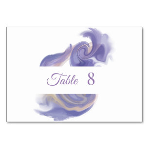 Lavender Watercolor Abstract Table Number