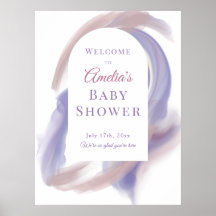 Lavender Watercolor Abstract Welcome Poster