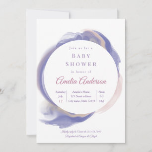 Lavender Watercolor Baby Shower Invitation