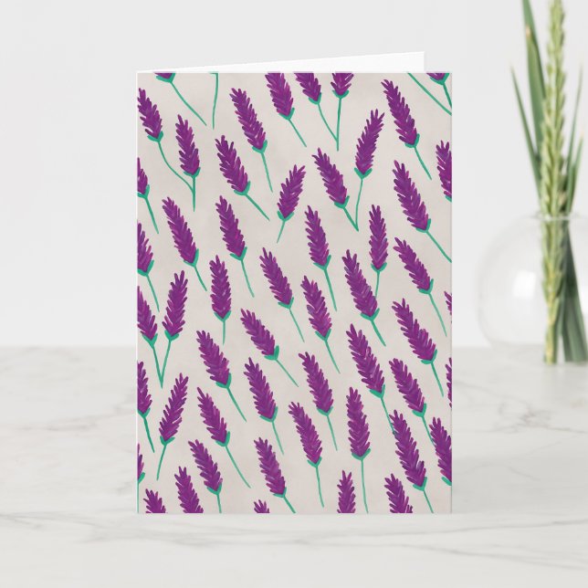 Lavender Watercolor Blank Greeting  Card (Front)
