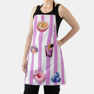 Lavender Watercolor Botanical Pattern Apron