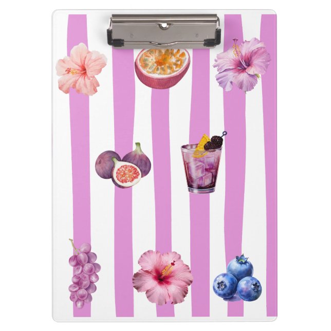 Lavender Watercolor Botanical Pattern Clipboard (Front)