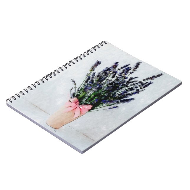 Lavender Watercolor Bouquet Notebook (Left Side)
