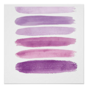 Lavender Watercolor Brush Palette – Aesthetic Post Poster