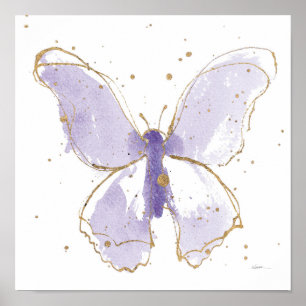 Lavender Watercolor Butterfly Poster