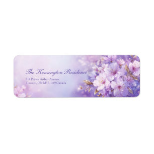 Lavender Watercolor Ethereal Purple Botanical Return Address Label