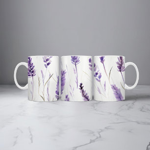Lavender Watercolor Floral Coffee Mug