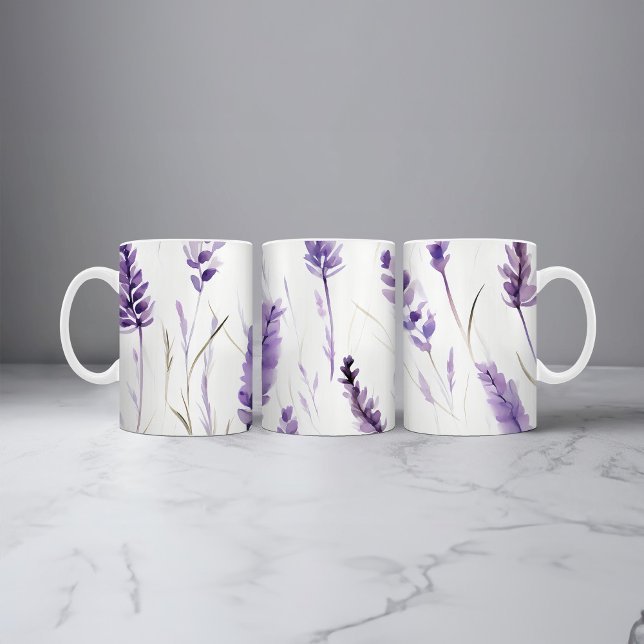 Lavender Watercolor Floral Coffee Mug (Creator Uploaded)