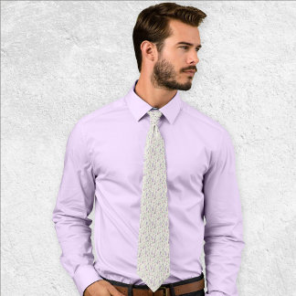 Lavender Watercolor Floral Purple Flowers Pattern Tie