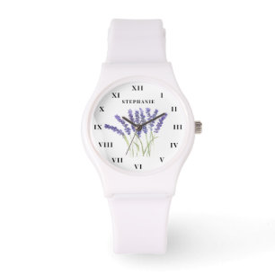 Lavender Watercolor Floral Purple Modern Watch