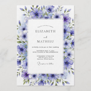 Lavender Watercolor Floral Wedding Invitation