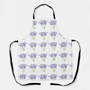 Lavender watercolor Flowers Floral purple violet  Apron
