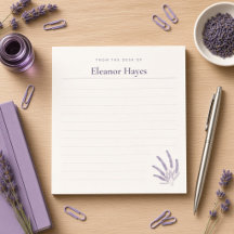 Lavender Watercolor From the Desk of Custom Name