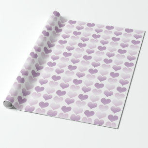 Lavender Watercolor Hearts Wrapping Paper
