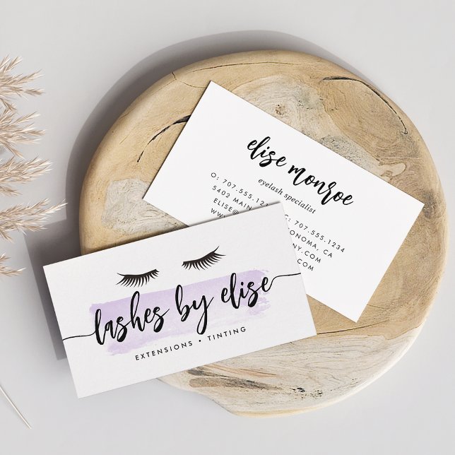 Lavender Watercolor Lash Services Business Card (Creator Uploaded)