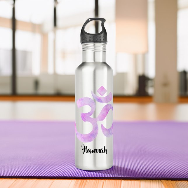 Lavender Watercolor Ohm Sign 710 Ml Water Bottle (Creator Uploaded)