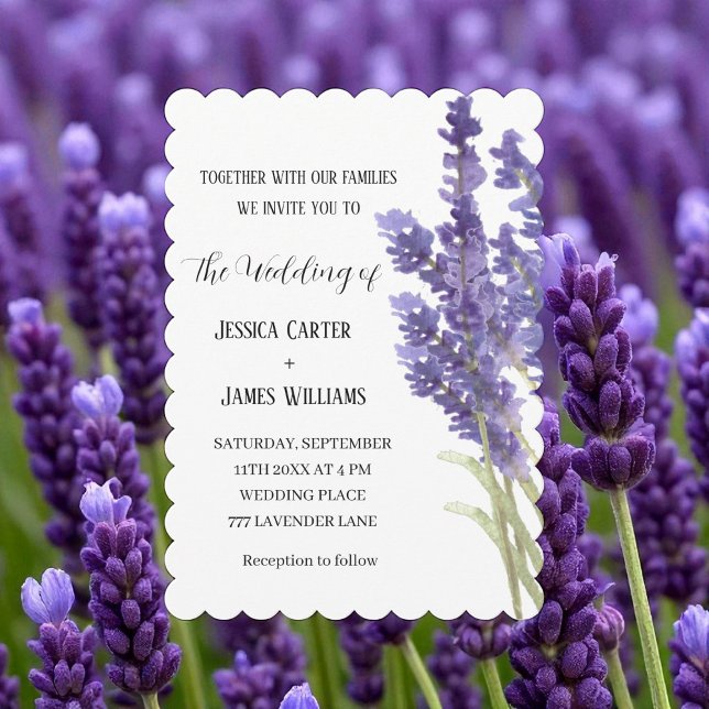 Lavender Watercolor Rustic Elegant Wedding Invitation (Creator Uploaded)
