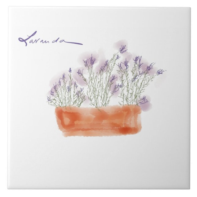 Lavender watercolor tile (Front)