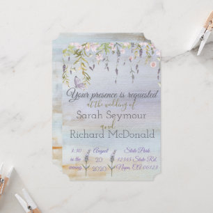 Lavender Watercolor Wedding Invitation