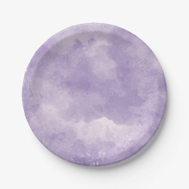 Lavender Watercolor Wedding Plates (Front)
