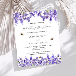 Lavender watercolor wedding reception invitation