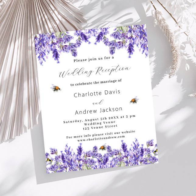 Lavender watercolor wedding reception invitation (Creator Uploaded)