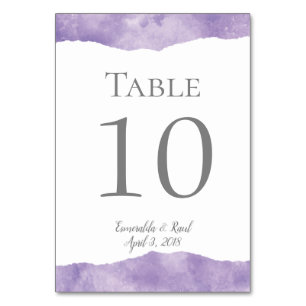 Lavender Watercolor Wedding Table Numbers