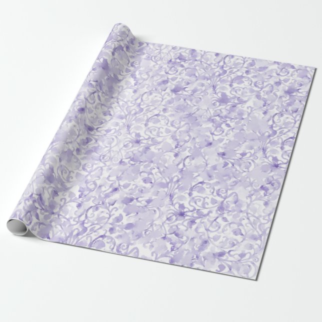 Lavender Watercolor Wrapping Paper (Unrolled)