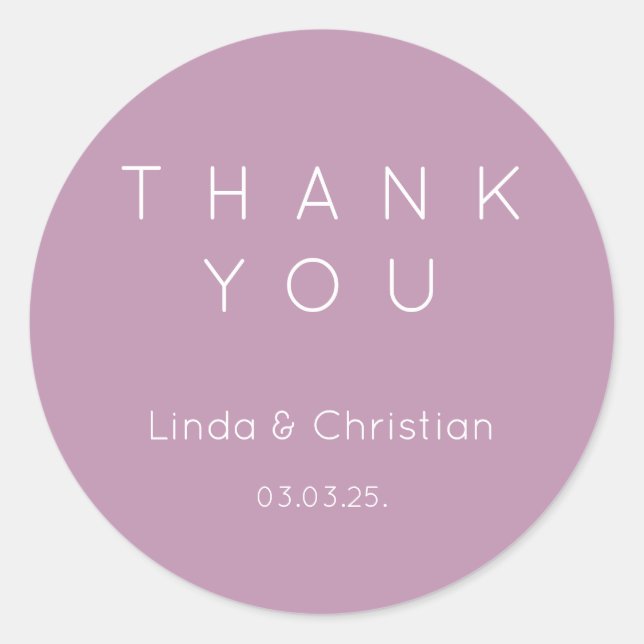 Lavender Wedding  Classic Round Sticker (Front)