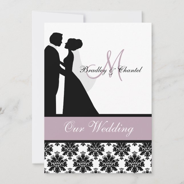 Lavender Wedding Couple Wedding Invitation (Front)