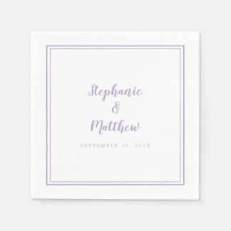 Lavender Wedding Elegant Simple Modern Reception Napkin