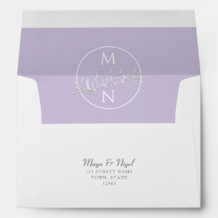 Lavender Wedding Envelope