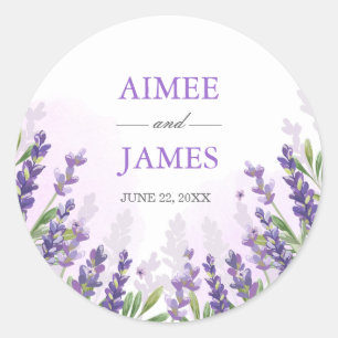 Lavender Wedding Envelope Seal Elegant Sticker